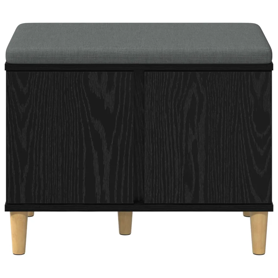 Banc d'entrée avec coussin Chêne Noir 60 x 38 x 46 cm - 6