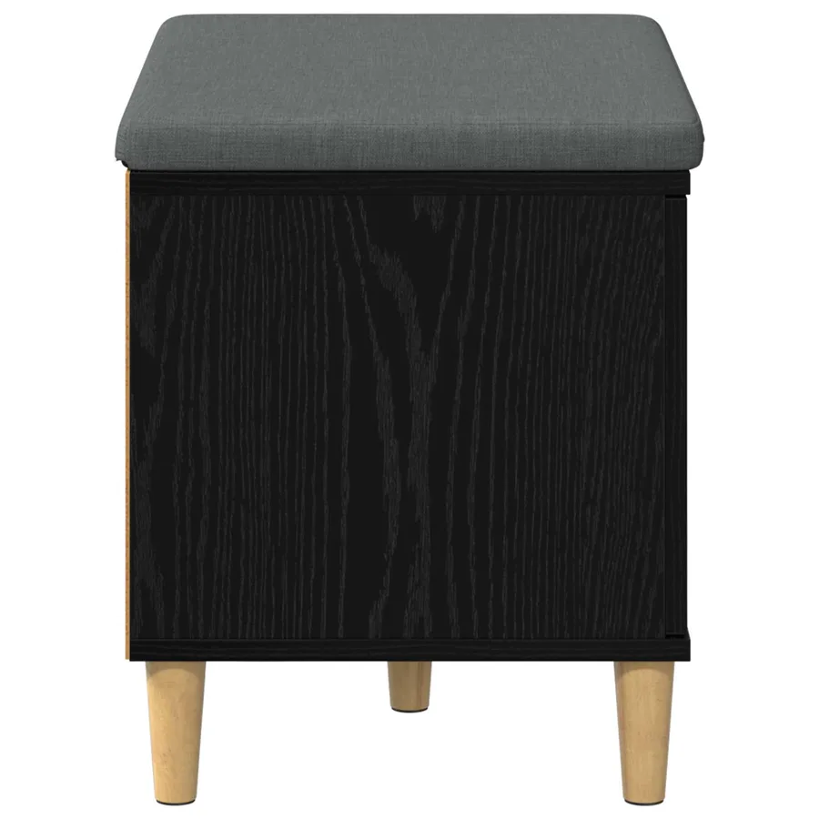 Banc d'entrée avec coussin Chêne Noir 60 x 38 x 46 cm - 7