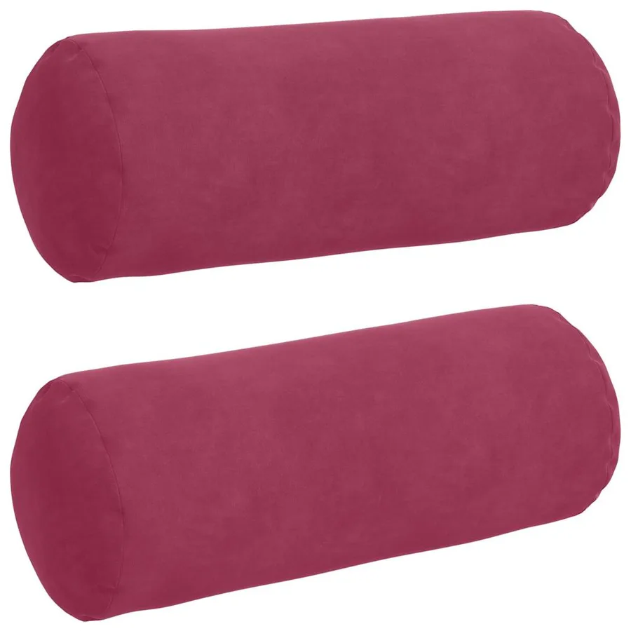 Coussins d'accent 2 pcs Bordeaux Ø 15 x 40 cm - 2
