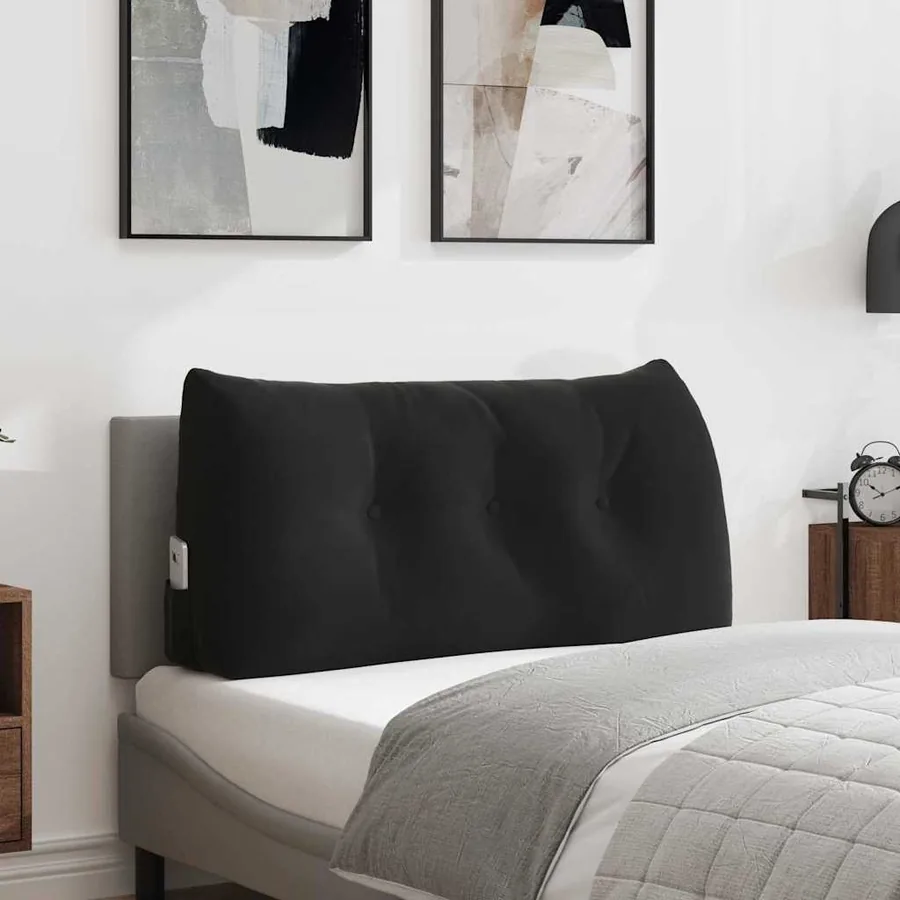 Coussin de Dos Noir 100 x 24 x 50 cm Velours