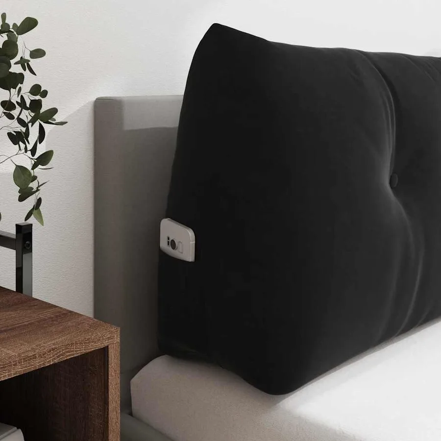 Coussin de Dos Noir 100 x 24 x 50 cm Velours - 5