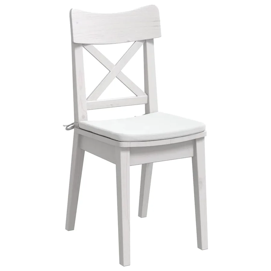 Coussins de siège 4 pcs Blanc 40 x 40 x 3 cm tissu - 3