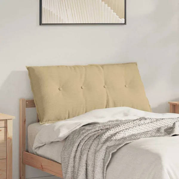 Coussin de Dos Vert gris 100 x 50 cm Tissu en velours côtelé