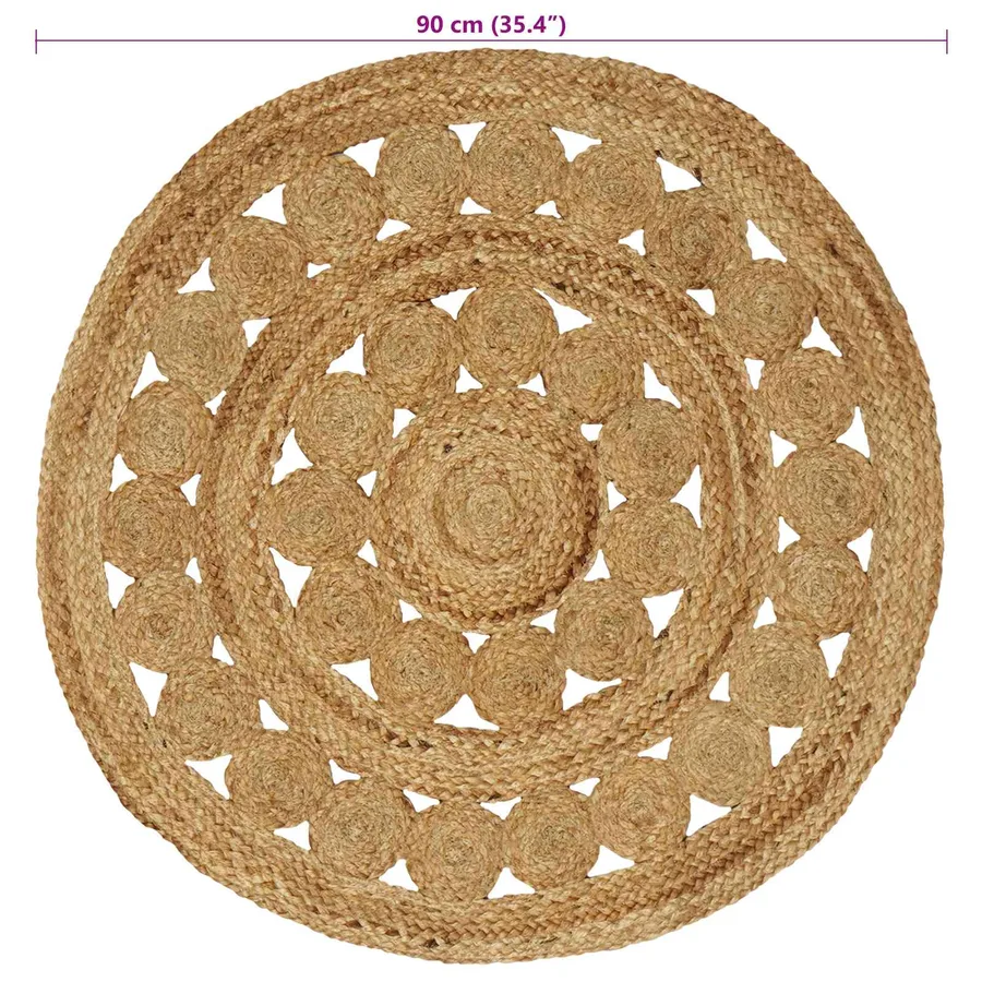 Tapis de surface Naturel Ø 90 cm Jute - 7