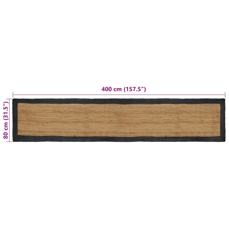 Tapis de surface Gris foncé 80 x 400 cm Jute - 8