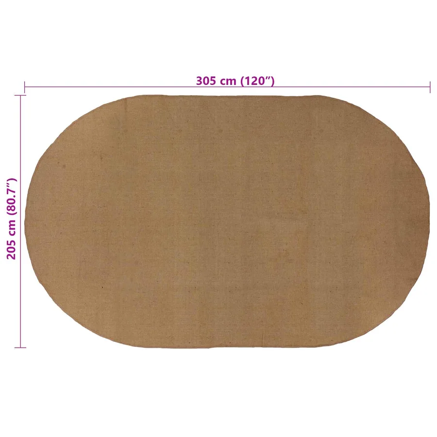 Tapis de surface Naturel 205 x 305 cm Jute - 7
