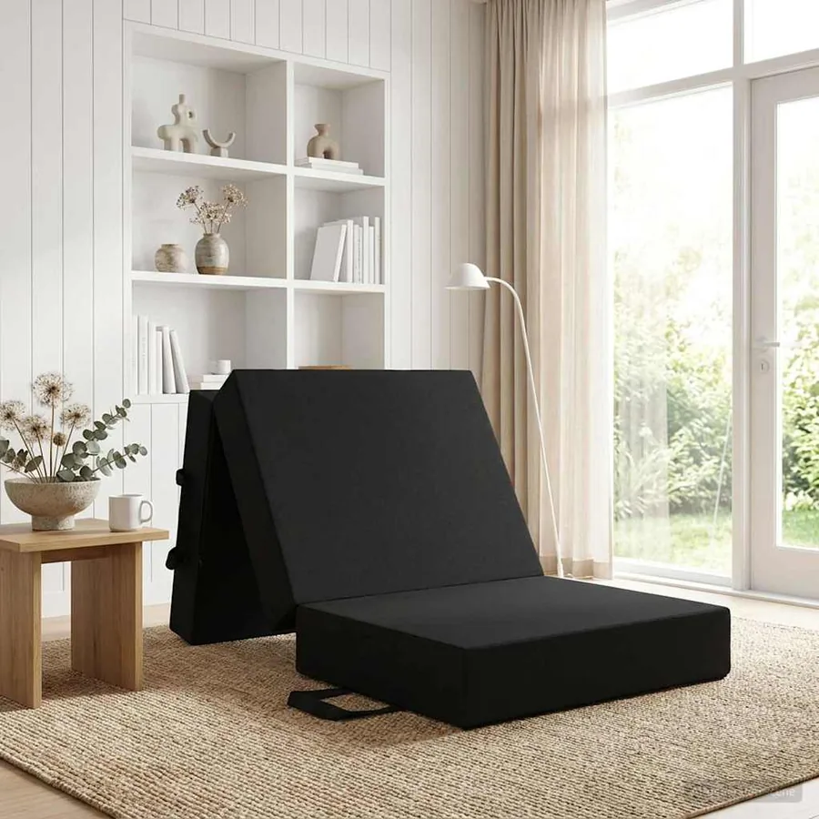 Canapé-lit pliable 90 x 63 x 45 cm Noir