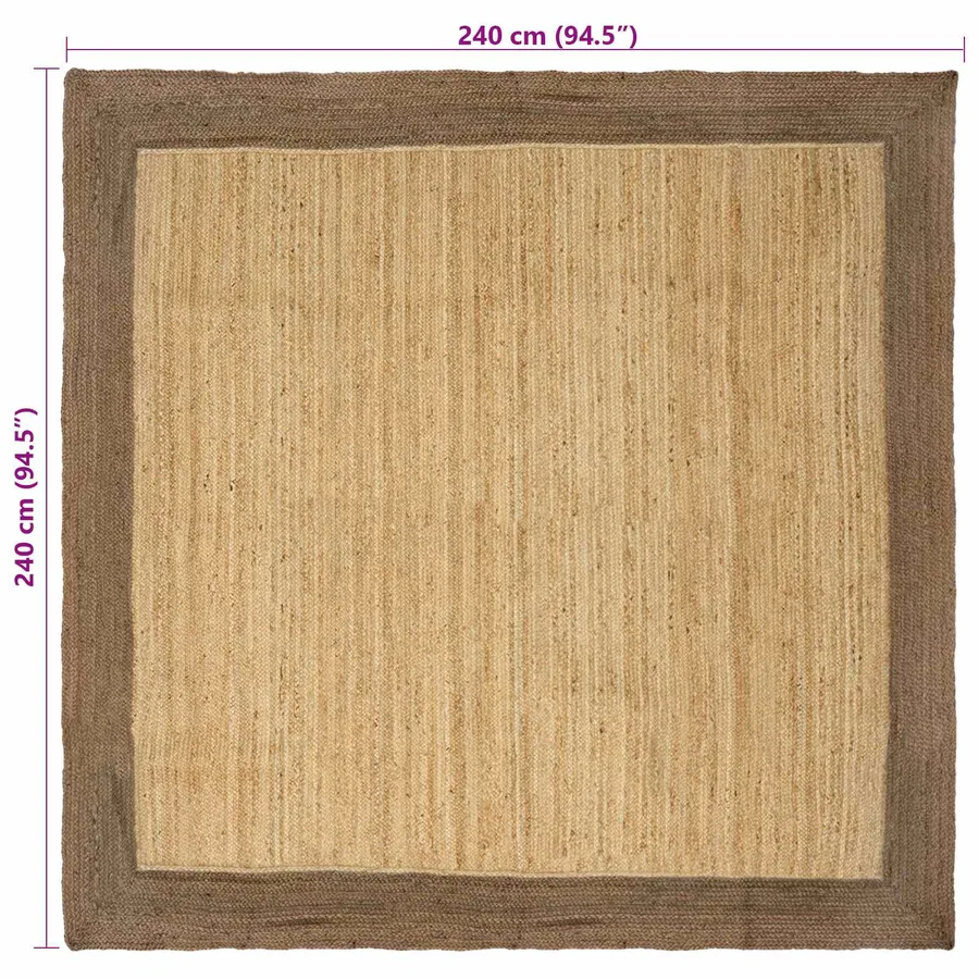 Tapis de surface Gris 240 x 240 cm Jute - 8