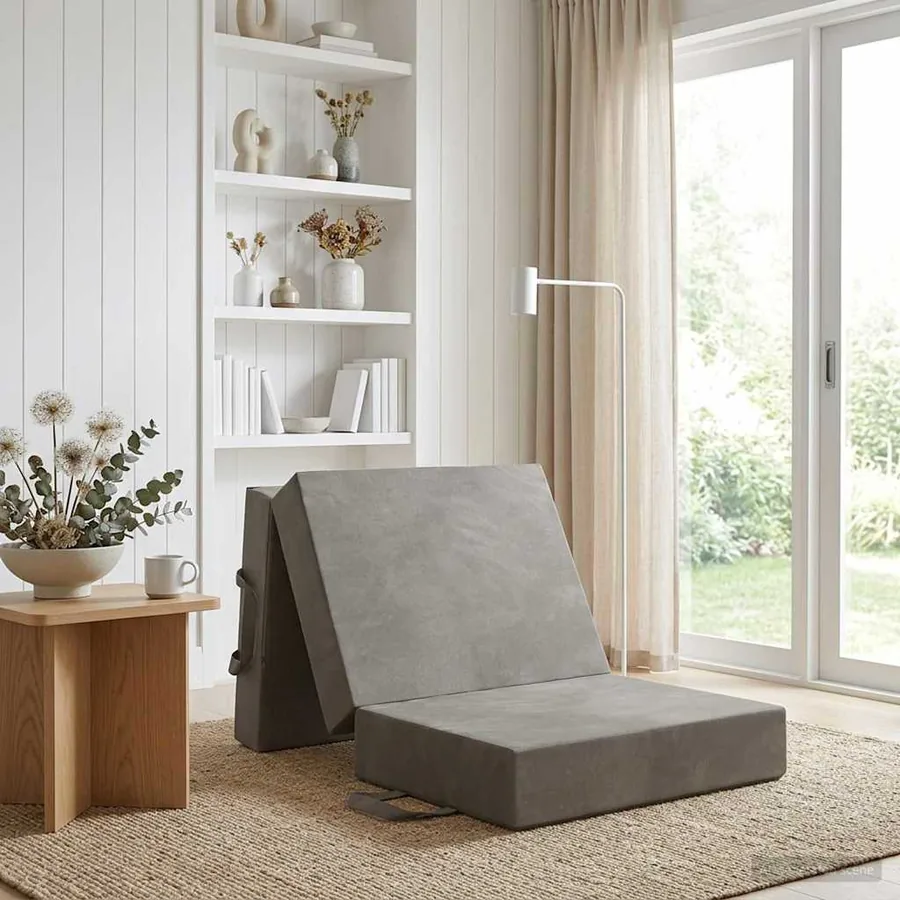 Canapé-lit pliable 75 x 67 x 45 cm Gris clair