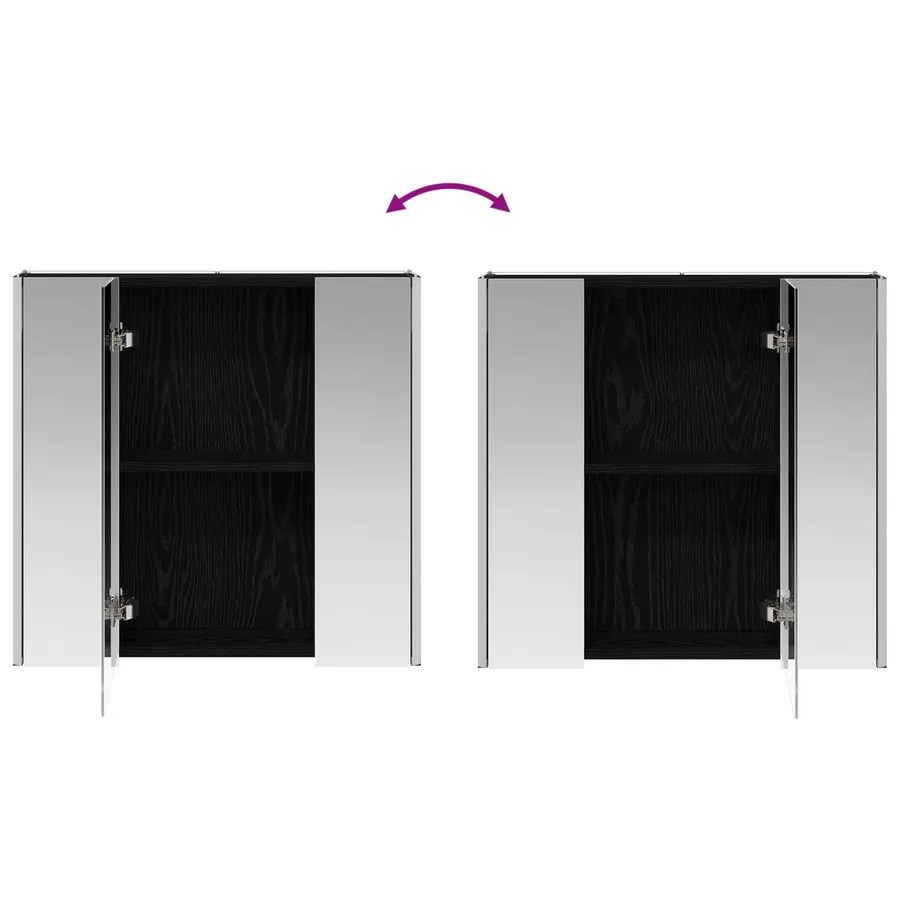 Armoire Miroir de Salle de Bain Chêne noir - 12