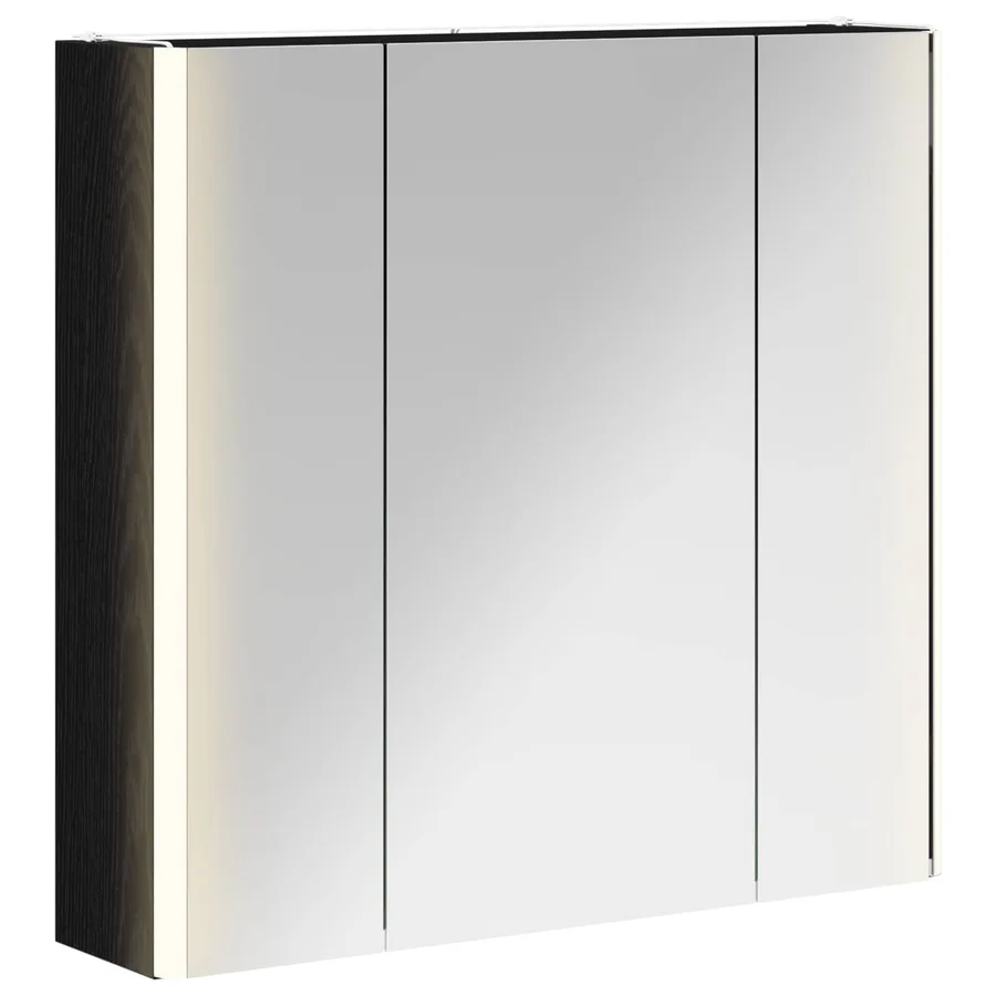 Armoire Miroir de Salle de Bain Chêne noir - 2