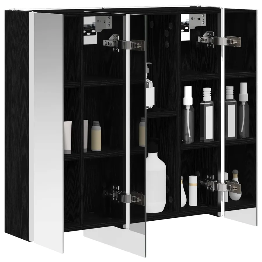 Armoire Miroir de Salle de Bain Chêne noir - 3