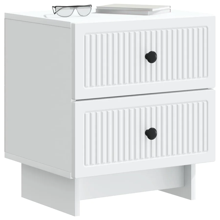 Cabinet de chevet Blanc 43 x 34,5 x 47,5 cm Bois d'ingénierie - 3