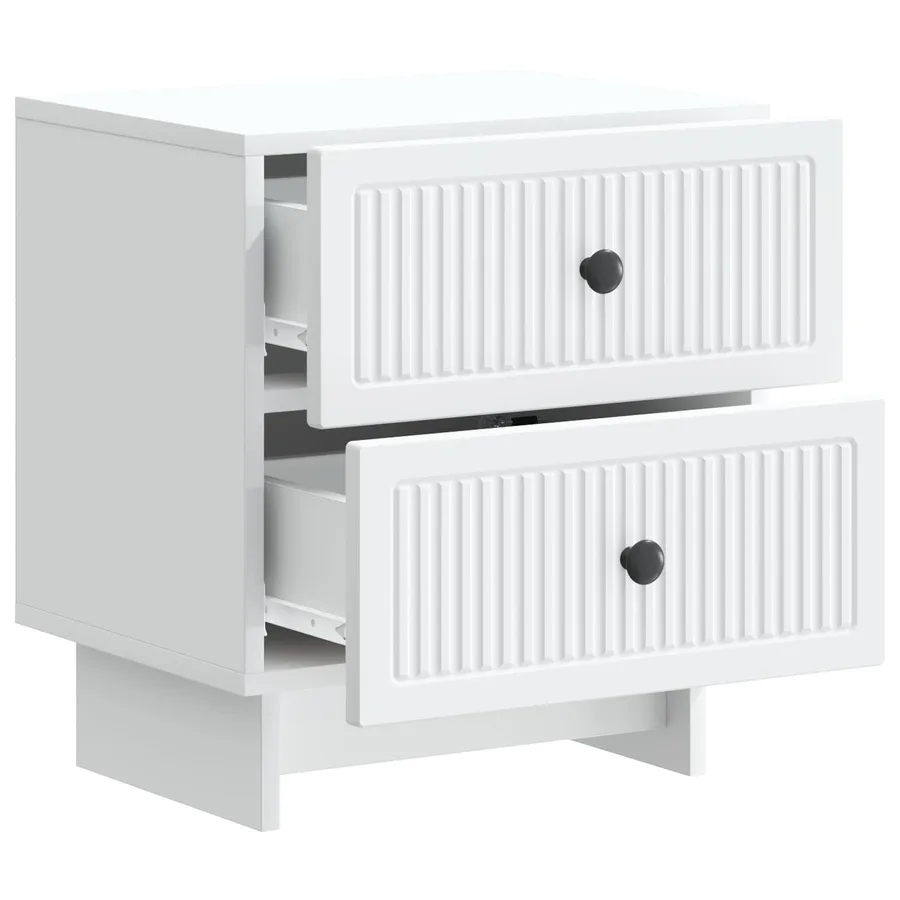 Cabinet de chevet Blanc 43 x 34,5 x 47,5 cm Bois d'ingénierie - 4