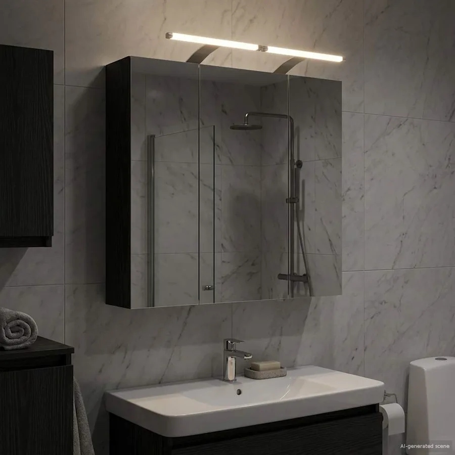 Armoire Miroir de Salle de Bain Chêne noir 70 x 14,5 x 70 cm - 4