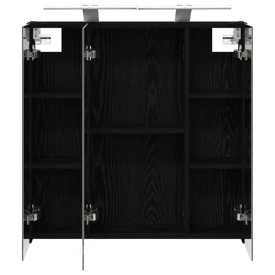Armoire Miroir de Salle de Bain Chêne noir 70 x 14,5 x 70 cm - 7