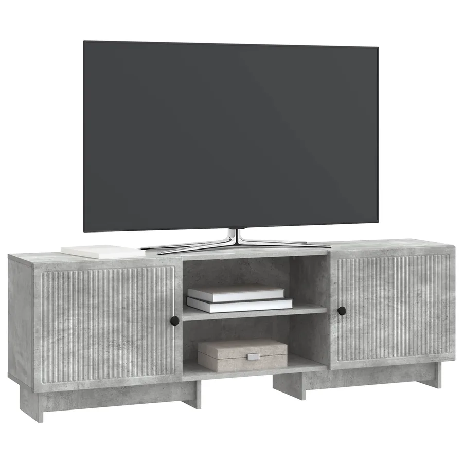 Meuble TV Gris Béton 150 x 31 x 50 cm Bois d’ingénierie - 3