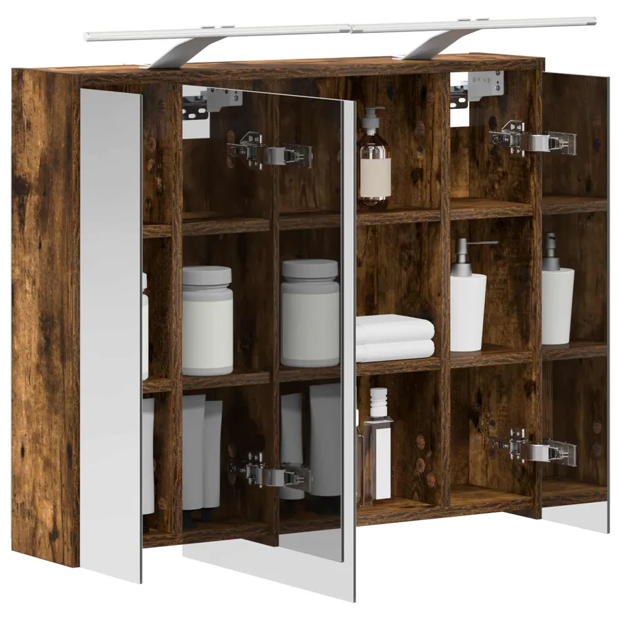 Armoire Miroir de Salle de Bain Chêne fumé 73,5 x 16 x 62,5 cm - 3