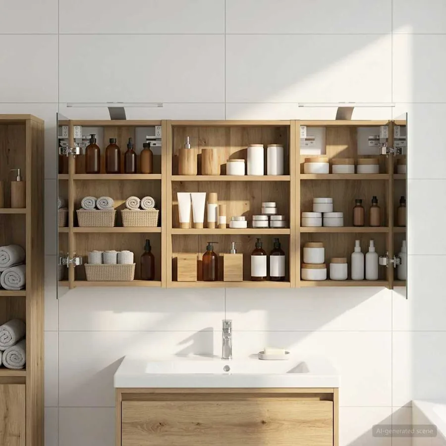 Ensemble de Meubles de Salle de Bain 3 pc 100 x 10,5 x 50 cm