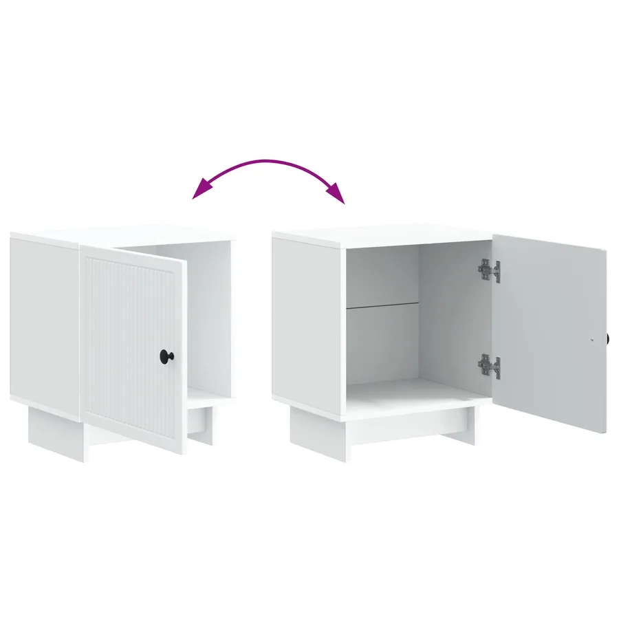 Cabinet de chevet Blanc 43 x 34,5 x 50 cm Bois d'ingénierie - 10