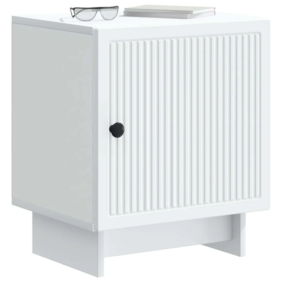 Cabinet de chevet Blanc 43 x 34,5 x 50 cm Bois d'ingénierie - 3