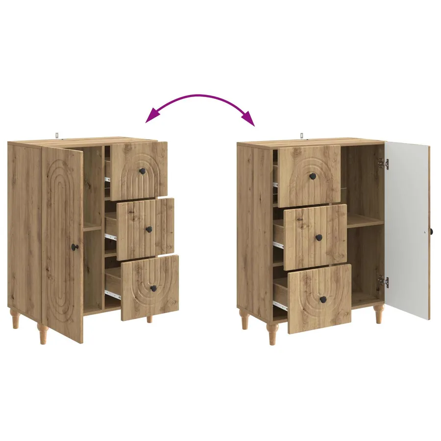 Buffet Chêne artisanal 66 x 34,5 x 90 cm Bois d'ingénierie - 10