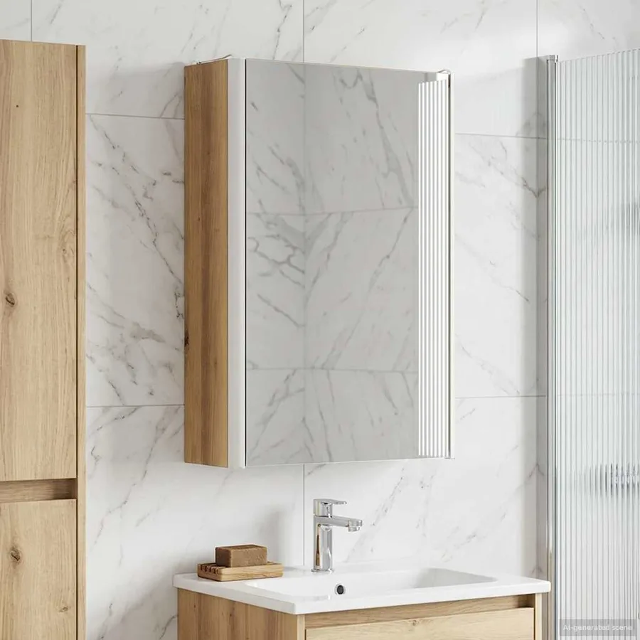 Armoire Miroir de Salle de Bain Chêne artisan 33 x 11,5 x 50 cm - 4