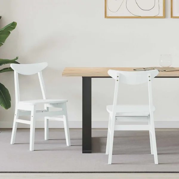 Chaises de salle à manger 2 pcs Blanc 42 x 47.5 x 81 cm