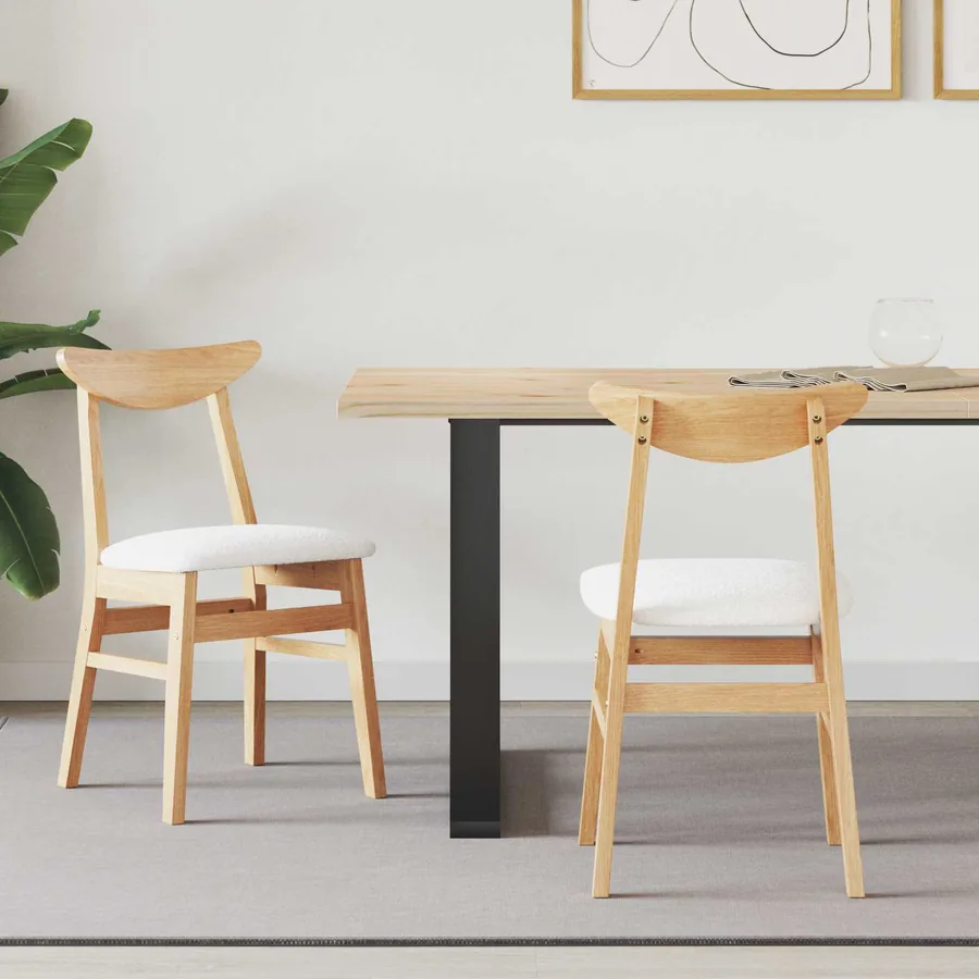 Chaises de salle à manger 2 pcs Naturel 42 x 47.5 x 81 cm