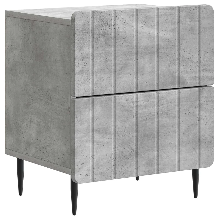 Cabinet de chevet 2 pcs Gris béton 43 x 34,5 x 49,5 cm - 5