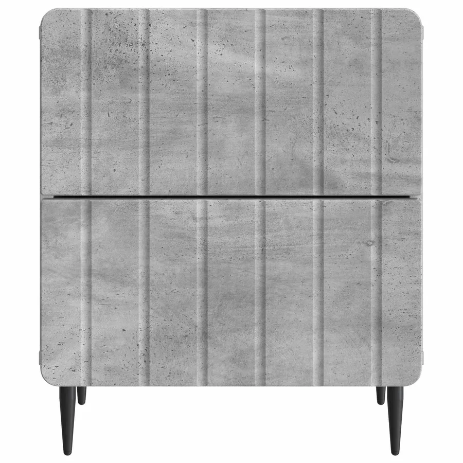 Cabinet de chevet 2 pcs Gris béton 43 x 34,5 x 49,5 cm - 7