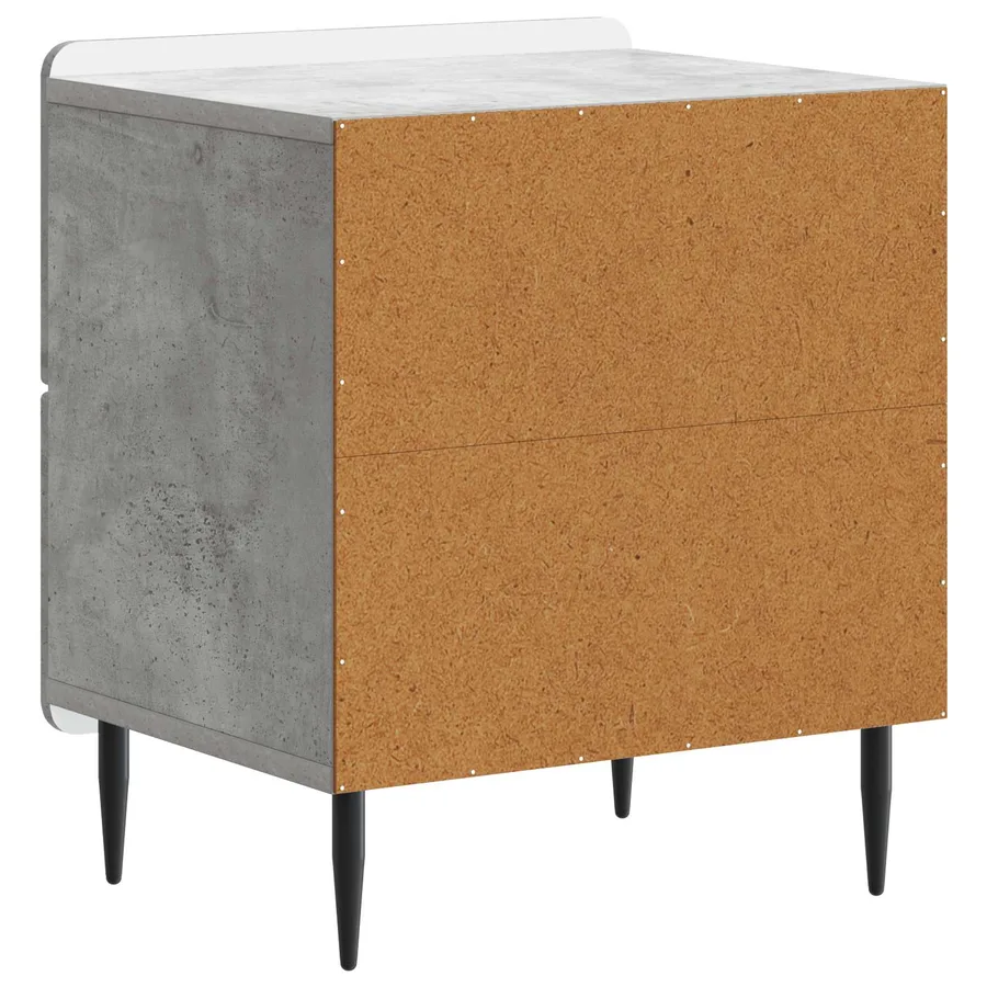 Cabinet de chevet 2 pcs Gris béton 43 x 34,5 x 49,5 cm - 9