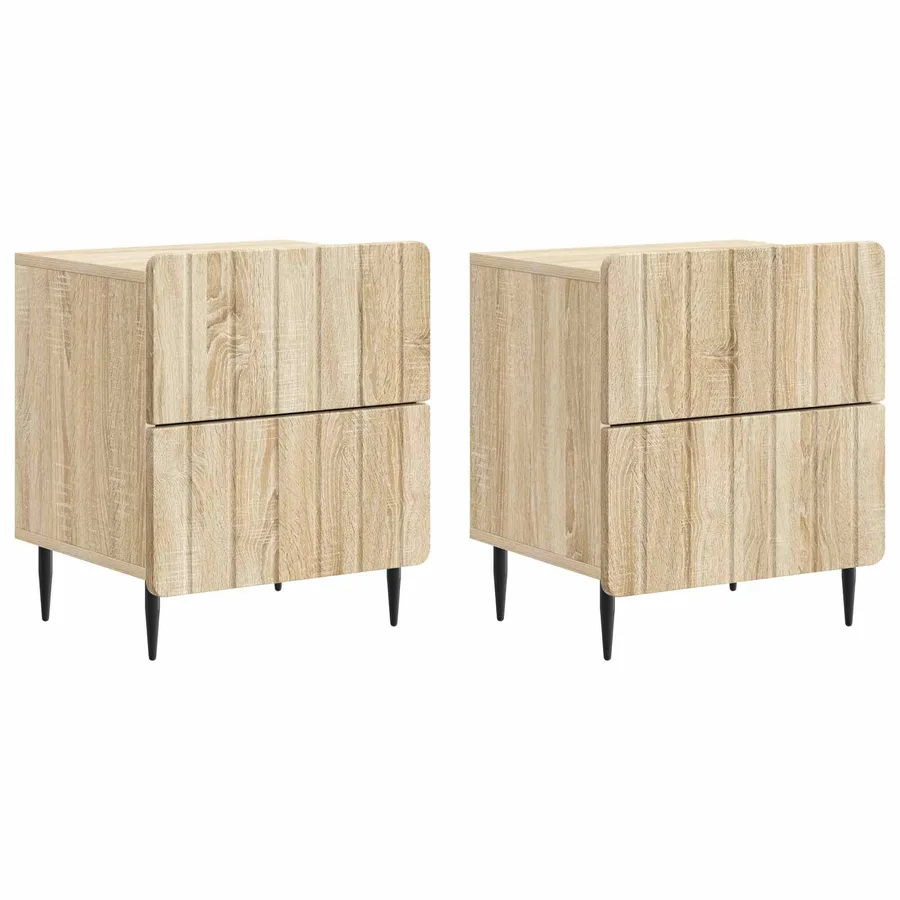 Cabinet de chevet 2 pcs Chêne Sonoma 43 x 34,5 x 49,5 cm - 2