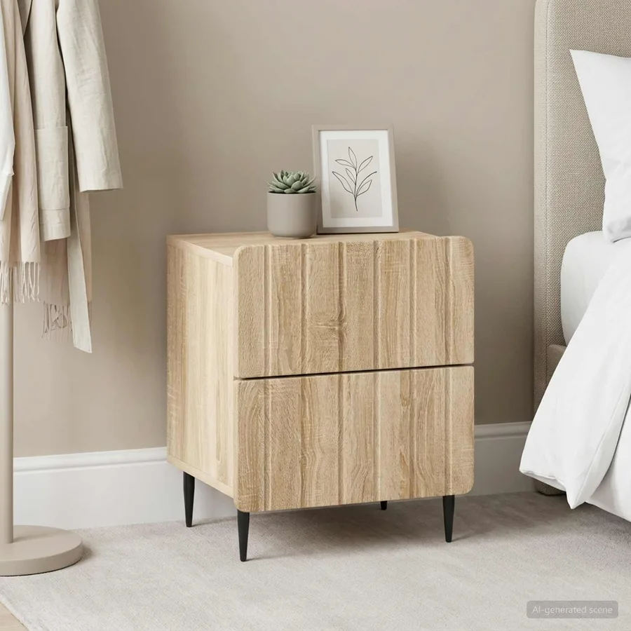 Cabinet de chevet 2 pcs Chêne Sonoma 43 x 34,5 x 49,5 cm - 4