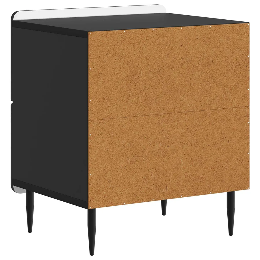 Cabinet de chevet avec tiroir 2 pcs Noir 43 x 34,5 x 49,5 cm - 9