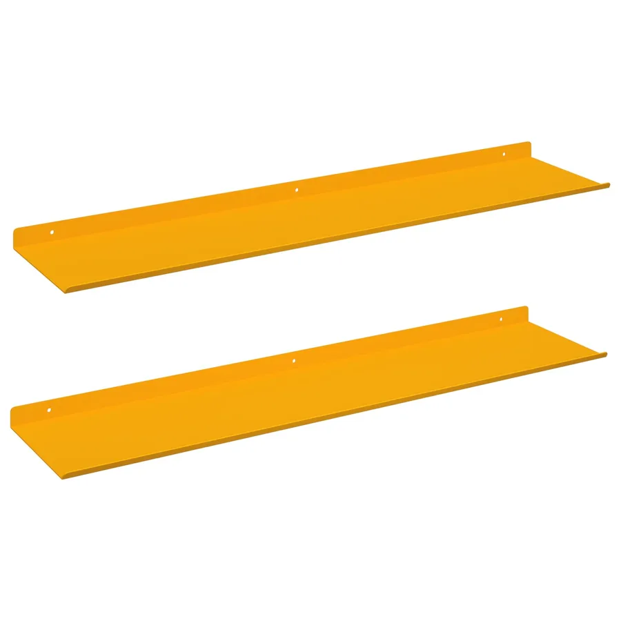 Étagère flottante 2 pcs Jaune moutarde 80 x 18 x 2,5 cm Acier - 2