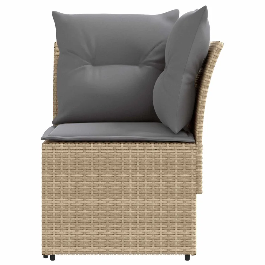 Sofa de jardin avec accoudoirs et sofa d'angle 2 Pièce Rotin PE - 6