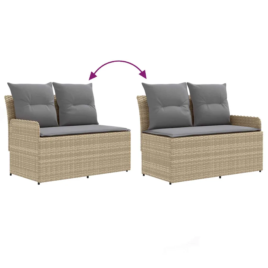 Sofa de jardin avec accoudoirs et sofa d'angle 2 Pièce Rotin PE - 9
