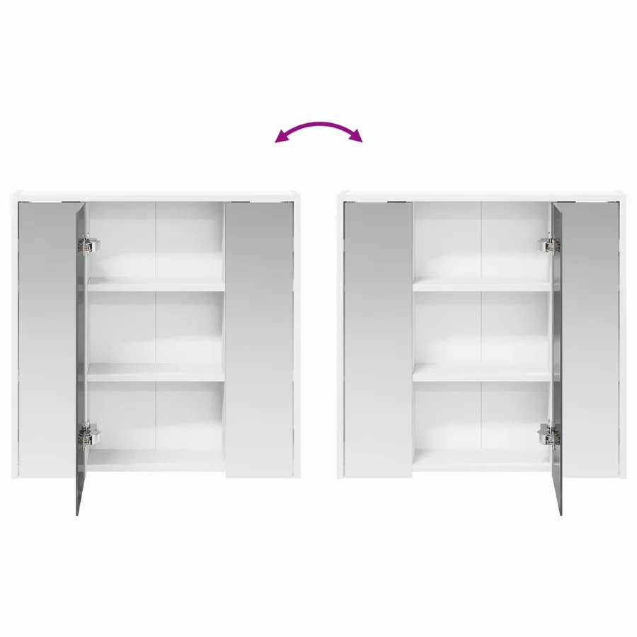 Armoire Miroir de Salle de Bain Blanc 63,5 x 16 x 62,5 cm - 8