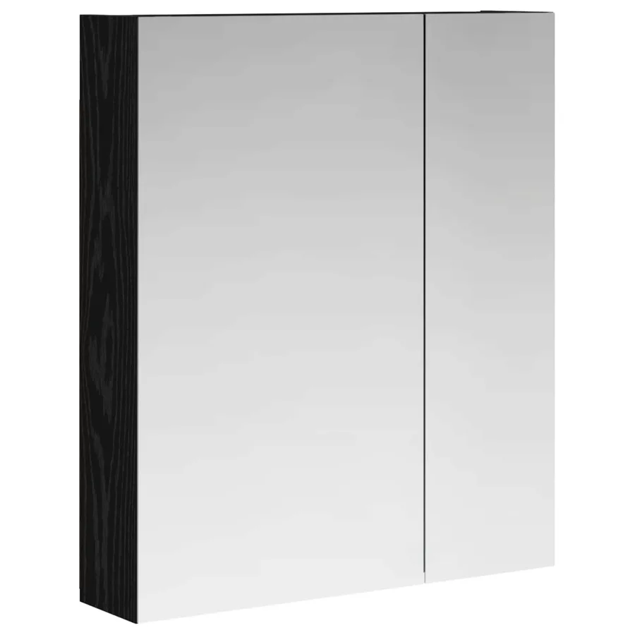 Armoire Miroir de Salle de Bain Chêne noir 60 x 14,5 x 70 cm - 2