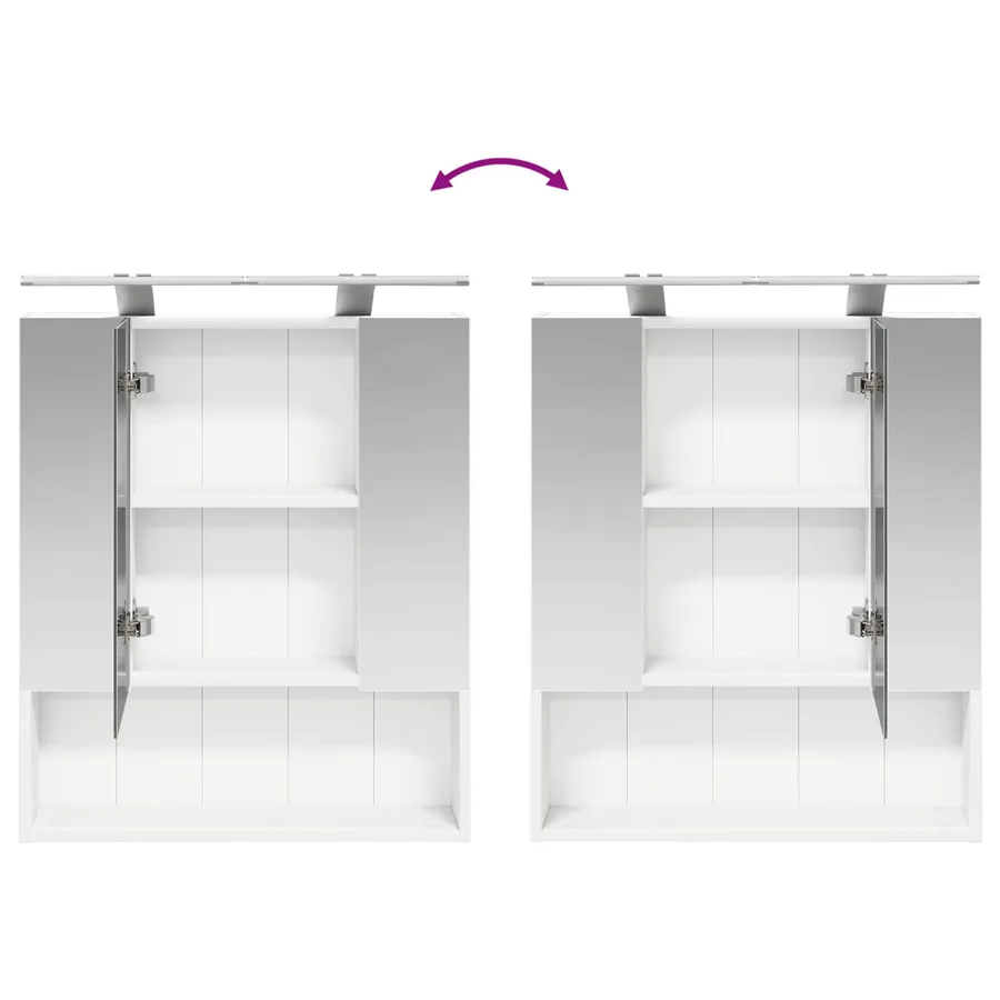 Armoire Miroir de Salle de Bain Blanc 60 x 14.5 x 70 cm - 12