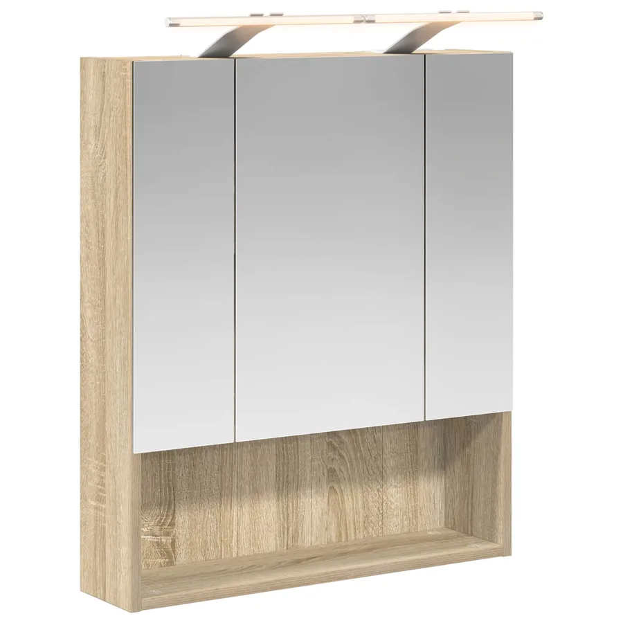 Armoire Miroir de Salle de Bain Chêne Sonoma 60 x 14.5 x 70 cm - 2