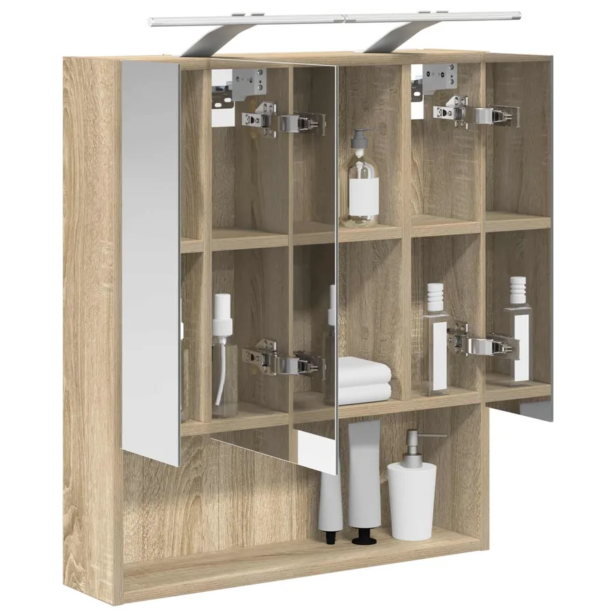 Armoire Miroir de Salle de Bain Chêne Sonoma 60 x 14.5 x 70 cm - 3