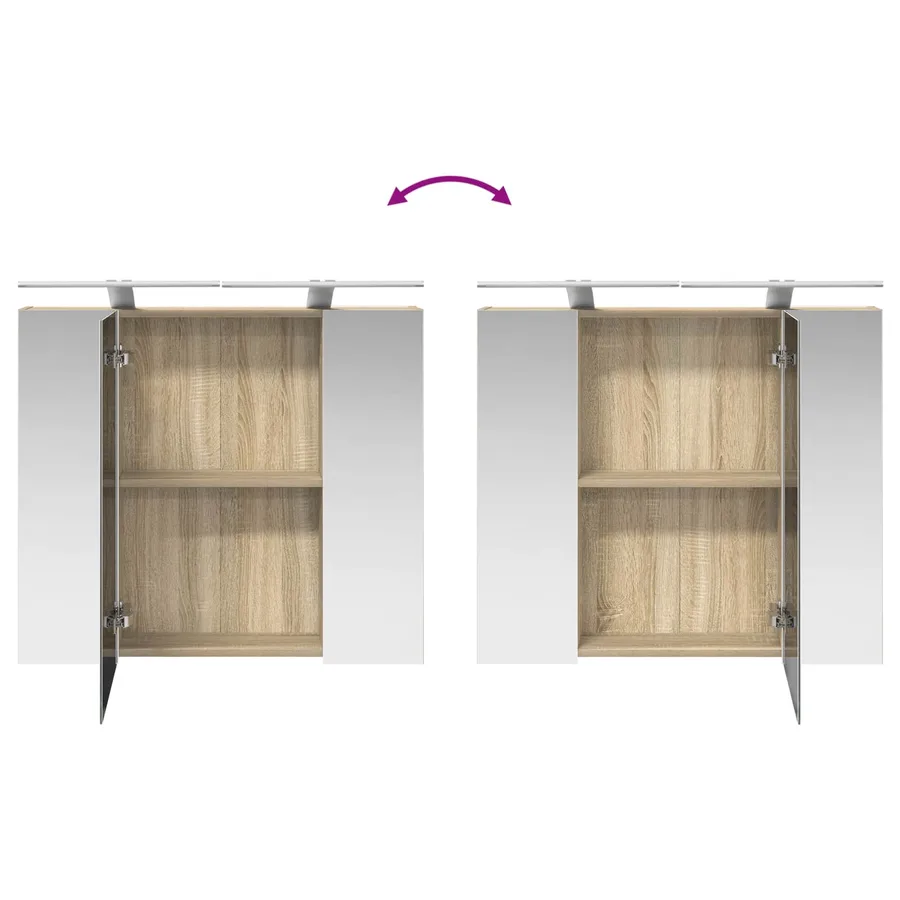 Armoire Miroir de Salle de Bain Chêne Sonoma 80 x 14.5 x 70 cm - 12
