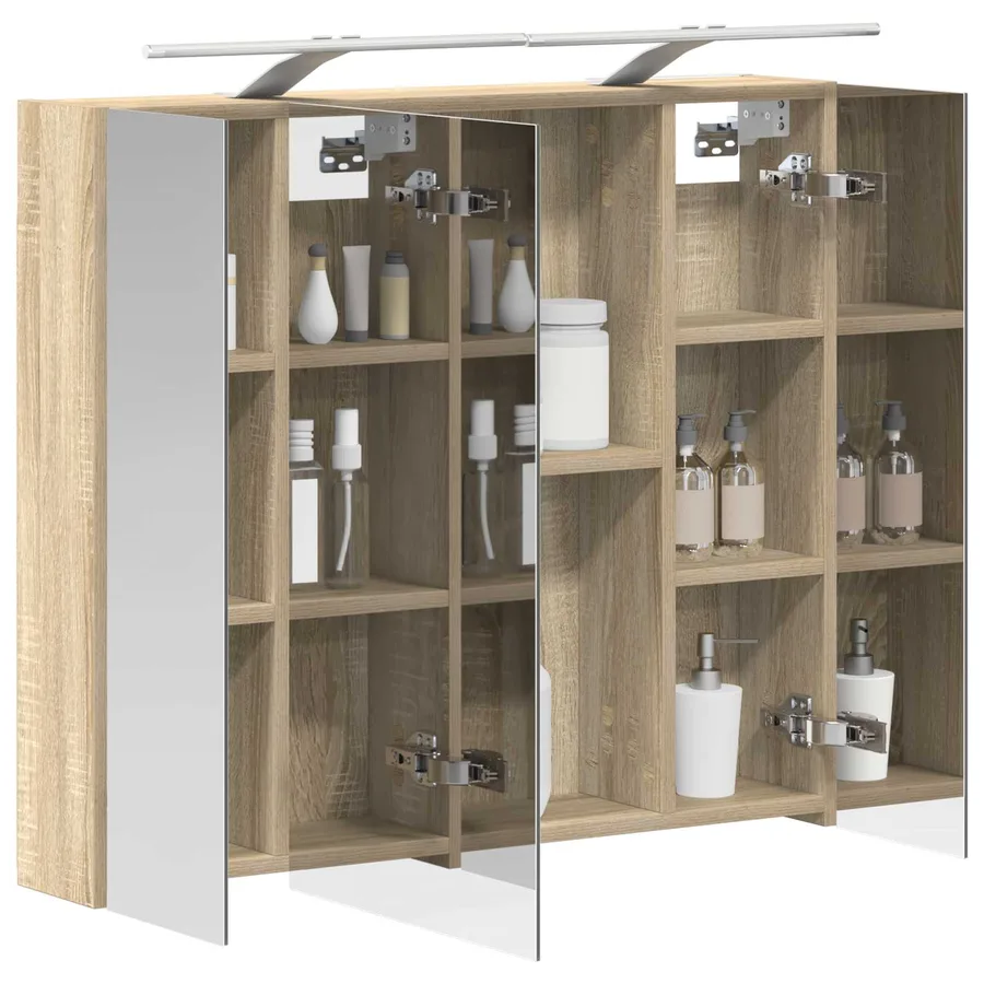 Armoire Miroir de Salle de Bain Chêne Sonoma 80 x 14.5 x 70 cm - 3