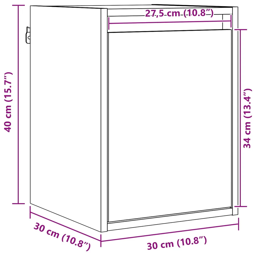Meuble mural Cire marron 30 x 30 x 40 cm Bois de pin massif - 11
