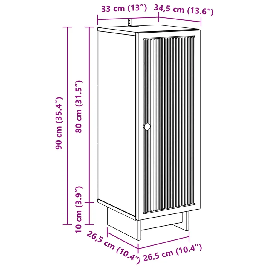 Buffet Sonoma gris 33 x 34,5 x 90 cm Bois d'ingénierie - 13