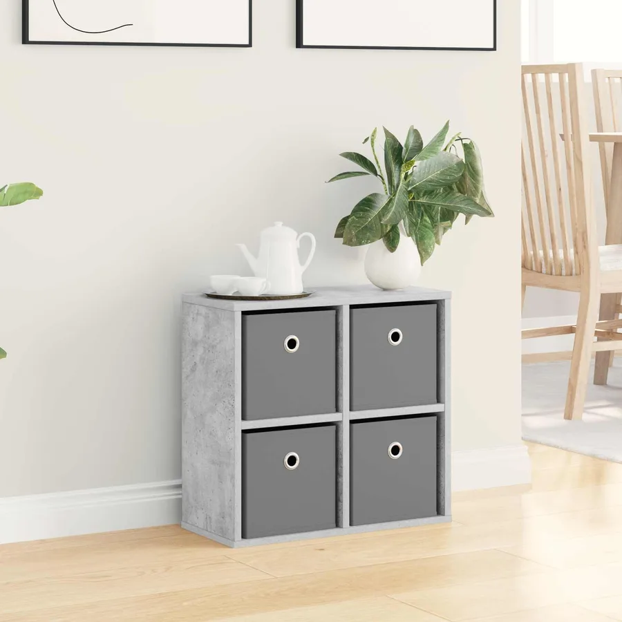 Buffet avec tiroir Gris béton 49,5 x 22 x 47 cm - 4