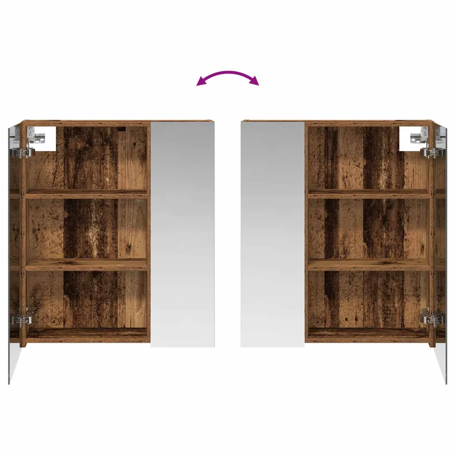 Armoire Miroir de Salle de Bain Bois ancien 60 x 14,5 x 70 cm - 8