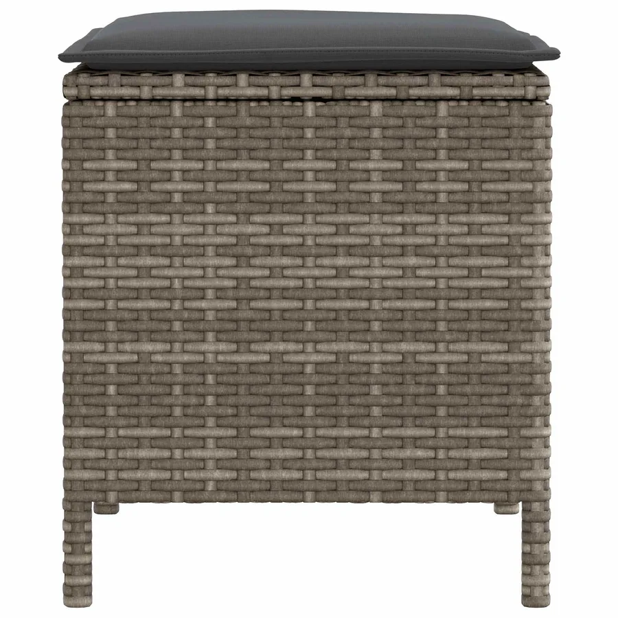 Pouf de Jardin 2 Pièce Gris et Gris foncé 38 x 38 x 45 cm - 4